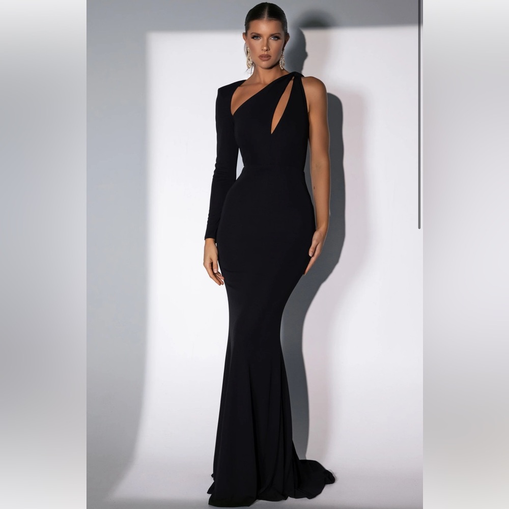 Abyss By Abby One Shoulder Black Dress